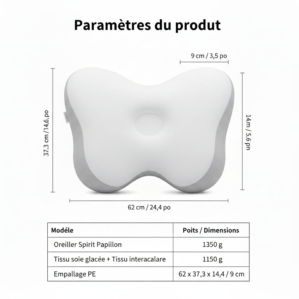 Oreiller cervical mémoire de forme certifié CertiPUR — soulagement douleur nuque sommeil profond — Yasumi Market France