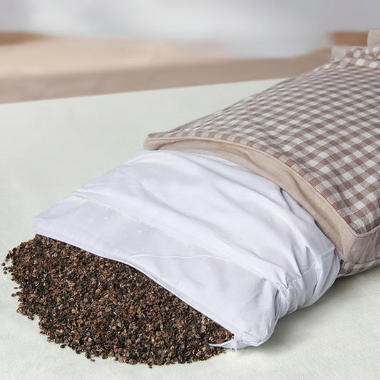 Oreiller sarrasin japonais makura tradition ancestrale 1300g — soutien naturel ferme cervicales — Yasumi Market France